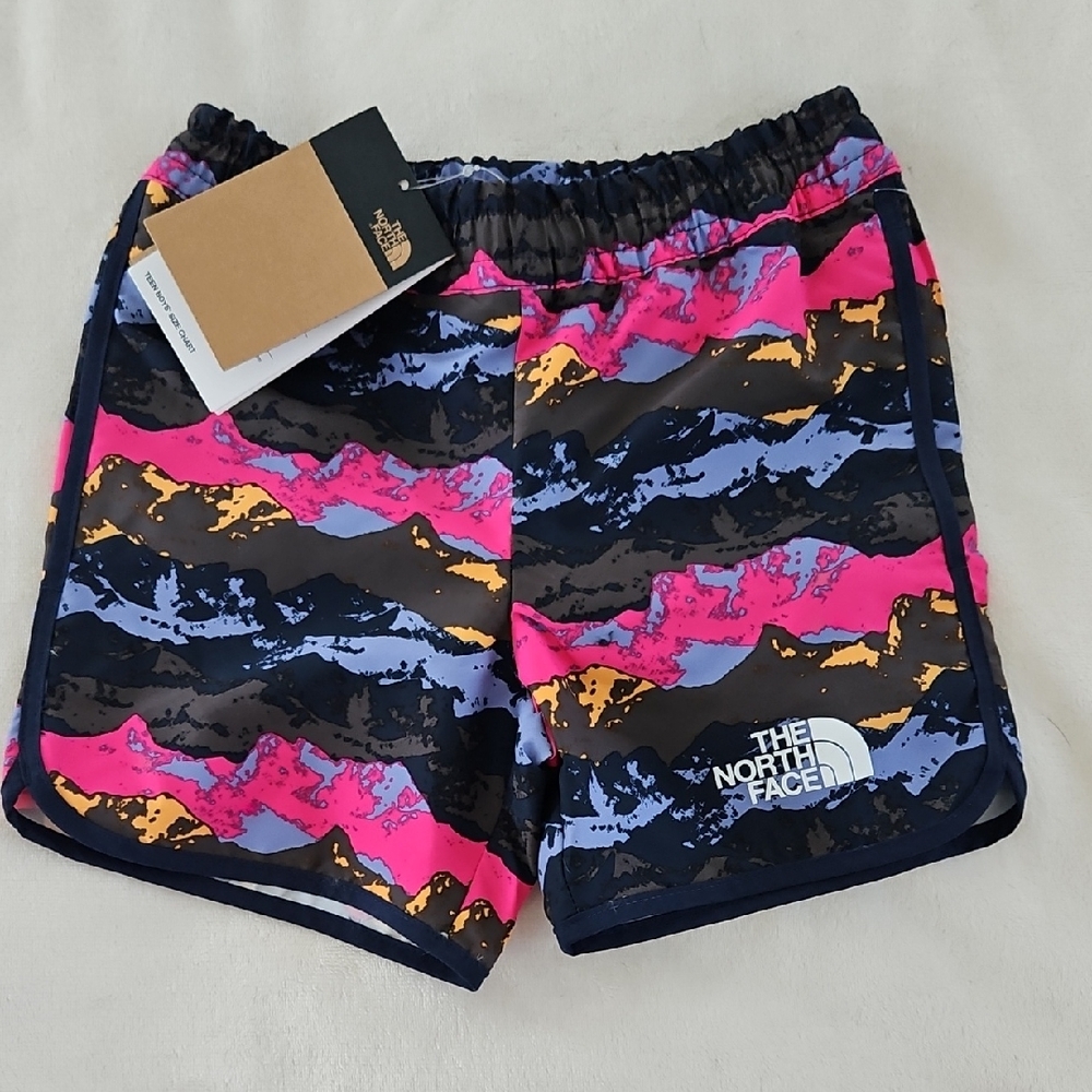 The North Face Pink and Blue Patterned Shorts